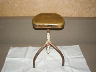 Rare Vintage Metal Swivel Stool,  Old Industrial Chair,  Retro Metal Furniture