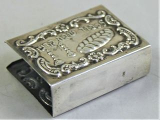 Vintage Sterling Silver Jewish Hebrew Shabbat Matchbox Holder 3