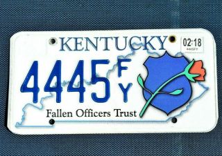 Kentucky License Plate " Fallen Officers Trust " Specialty Expired Metal Plate