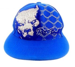 Pit Bull Embroidered Leader Sports Cap Yooth Size M Fitted Baseball Hat Blue