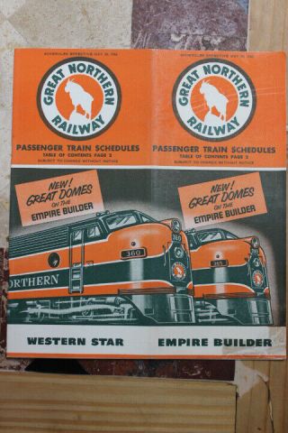 Great Northern Railway Passenger Public Timetable May 29,  1955 - - 1