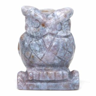 1.  5 " Owl Statue Natural Gem India Agate Crystal Carved Animal Figurine Decor
