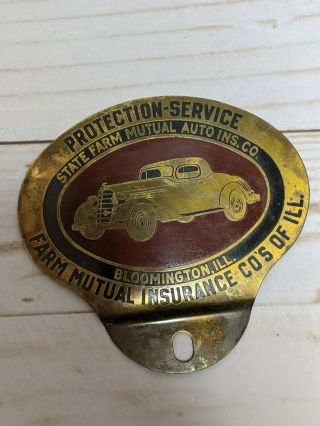 Vintage State Farm Mutual Auto Insurance License Plate Topper Automotive.