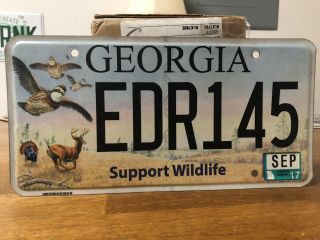 2017 Georgia Support Wildlife License Plate