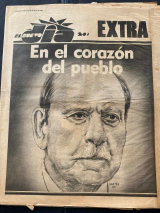 Puerto Rico 1980,  Fallecimiento Luis Munoz Marin,  Extra El Nuevo Dia,  24pgs