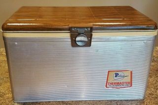 Vintage Poloron Thermaster All Aluminum Ice Chest W/ice Pack/jug: 13 " X 22 " X 13 "