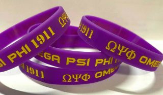 10 Pack: Omega Psi Phi Armband Wristband: Larger Wrist 7 1/2 " - 8 "