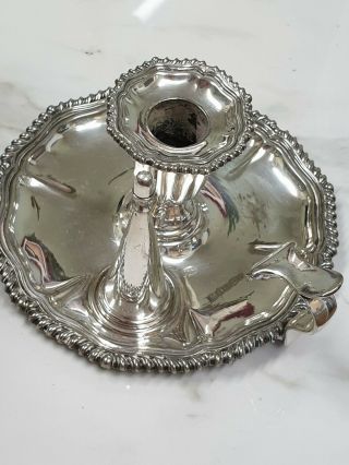 Antique Silver Plate Candle Chamber Sticks With Snuffer