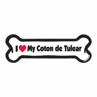 I Love My Coton De Tulear Dog Bone Car Magnet