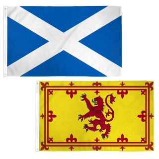 2x3 Scotland Rampant Lion And Scotland Cross Flag Saint Andrew Flag Set Of 2