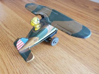 Vintage,  Marx Toys,  Marx Military Wind - Up Looping Tin Toy Plane,  Fun