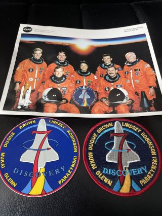 Nasa,  8x10 Photo,  Crew Of Space Shuttle Mission Sts - 95,  Discovery,  Decal,  Patch