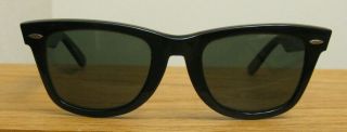 Vintage Ray - Ban (usa) B&l Bausch & Lomb 5022 Black Frame Wayfarer Sunglasses