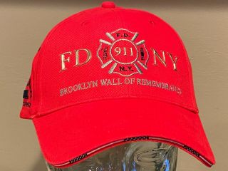 Fdny Police Nyc Fire Dept 911 York Brooklyn Hat 9/11 Memorial Cap Red