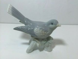 Vintage Porcelain Blue Bird On Branch Figurine Japan