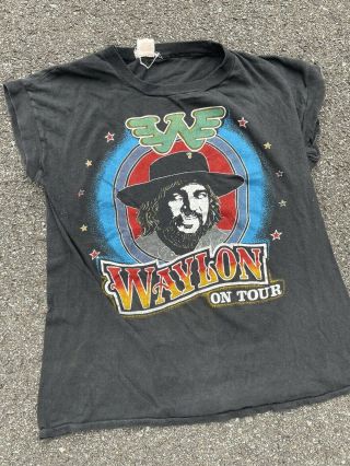 Vintage 80’s Waylon Jennings Logo Single Stitch T - Shirt