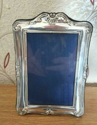 Hallmarked Silver Photo Frame By Carrs Of Sheffield Frame Size 7 3/4 X 5 1/2 Ins