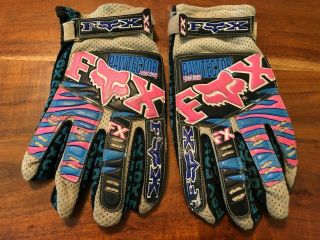 Vintage Moto - X Fox Racing Pawtector Motocross Gloves - Size 10