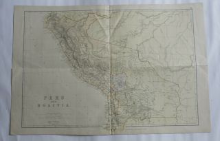 1882 – Map Of Peru And Bolivia Before The Pacific War - Blackie And Son,  Glasgow