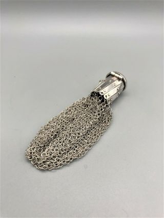 Early 20th Century Continental Silver Mesh Purse W/ Expanding Neck
