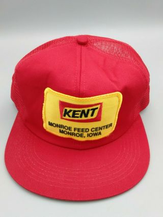 Vintage Kent Feeds Monroe Ia Snapback Trucker Hat Patch Usa K - Products