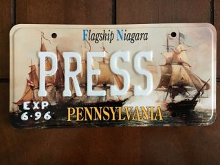 1996 Pennsylvania Flagship Niagara License Plate Tag Press Vanity Specialty
