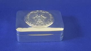 Superior 1930 - 40s Siam Sterling Silver Table Box W Elephant Decoration
