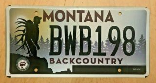 Montana Backcountry Hunters & Anglers Fish Graphic License Plate " Bwb 198 "