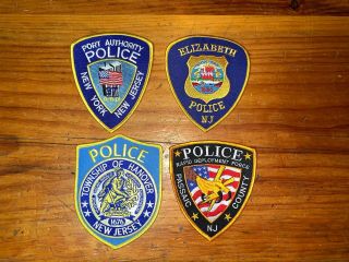 4 Jersey Police Patches - Cloth