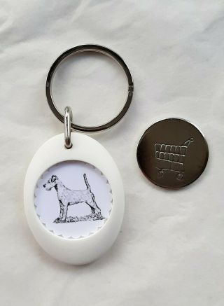 Irish Terrier Trolley Coin Token Keyring By Curiosity Crafts