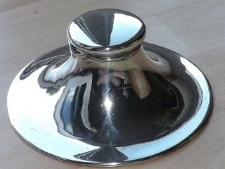 Art Nouveau Solid Silver Capstan Inkwell With Hinged Lid Birmingham D Bros 1906