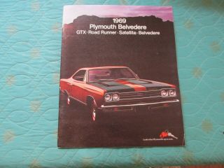 0418x 1969 Plymouth Belvedere Gtx Road Runner Satellite Sales Brochure