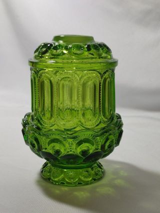 Vintage L.  E.  Smith Moon & Stars Green Fairy Lamp Courting Light