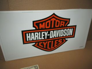 Harley - Davidson Motorcycles - Big Embossed Tin Shield Sign - - Dated 
