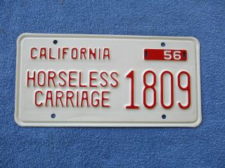 1956 California Horseless Carriage License Plate 1809,  Nos