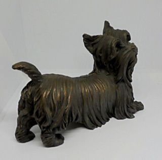 Playful Skye Terrier Vintage Bronze Figure.  Very Rare.