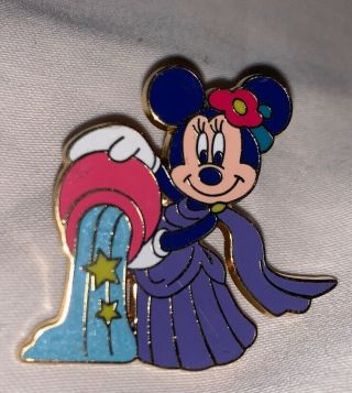 Disney Pin Japan Jds Minnie Mouse Dressed As Aquarius Water Bearer Zodiac Rare
