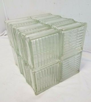 Vintage Architectural Salvage 6 " X 6 " X 4 " Clear Glass Block (12) Green Tint