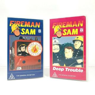 Fireman Sam: Fire Safety Special,  Deep Trouble - Rare Pal - 2x Vhs Vintage