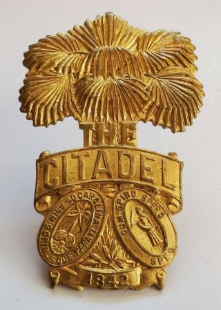 Vintage The Citadel Military Academy Hat Badge