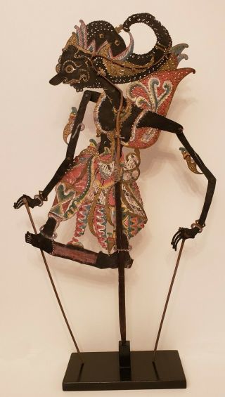 Vintage Mid - 20th Century Indonesian Wayang Kulit Shadow Puppet Of Adhiratha