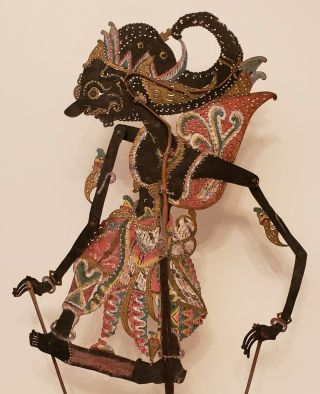 Vintage Mid - 20th Century Indonesian Wayang Kulit Shadow Puppet of Adhiratha 2