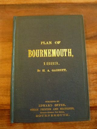 Vintage Map,  Bournemouth,  H A Garrett 1883 Edition