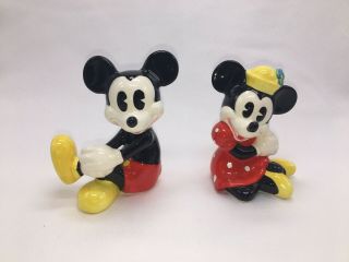 Vintage Disney Classic Mickey & Minnie Mouse Ceramic Figurine Figure Porcelain