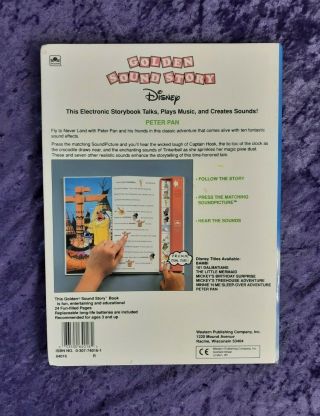 Golden Sound Story Disney Peter Pan Electronic Storybook 1991 2