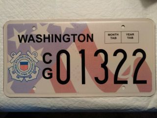 Washington State Coast Guard License Plate