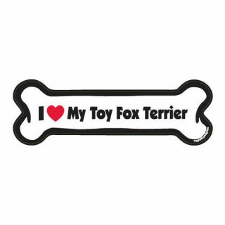 I Love My Toy Fox Terrier Dog Bone Car Magnet
