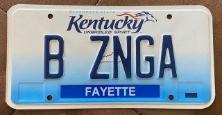 Kentucky Vanity License Plate B Znga