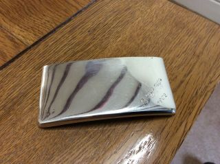 1901 Solid Sterling Silver Curved Calling Business Card Case Antique