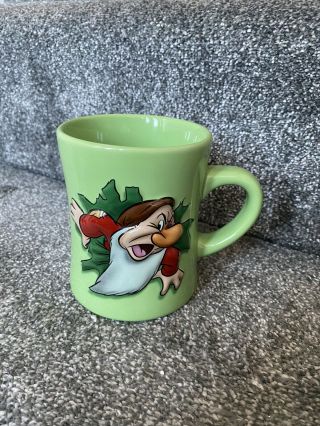Disney Store Grumpy Mug Cup Green Red 3d Snow White & Seven Dwarfs